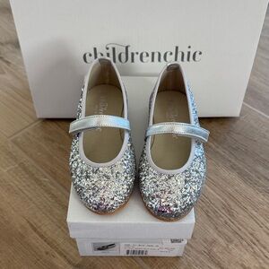 Childrenchic Silver Glitter Dress Shoes for Kids